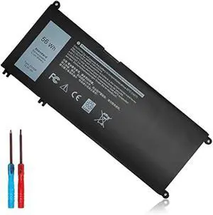 Emanjor 56Wh 33YDH 15.2V Laptop Battery for Dell Inspiron 17 7000 7779 7773 7786 7778 2-in-1 15 7577 Latitude 3590 3580 3490 3380 G3 3579 3779 G5 5587 G7 7588 PVHT1 P30E P30E001 81PF3 081PF3 4 Cell