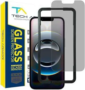 Tech Armor for Apple iPhone 16E Privacy Screen Protector, iPhone 14, 13 and 13 Pro Tempered Glass 6.1 Inch - Anti-Spy Ballistic, Case Friendly, Easy Install, Private, 9H Hardness -1 Pack