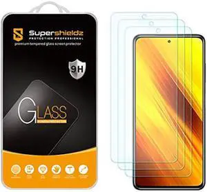 Supershieldz (3 Pack) Designed for Xiaomi Poco X3 / Poco X3 Pro/Redmi Poco X3 NFC Tempered Glass Screen Protector, Anti Scratch, Bubble Free