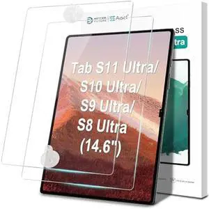 AACL 2 Pack Tempered Glass for Samsung Galaxy Tab S11 Ultra/Tab S10 Ultra/Tab S9 Ultra/Tab S8 Ultra Screen Protector (14.6 Inch), [Bubble-Free][Anti-Scratch][Case-Friendly]