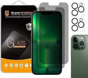 Supershieldz (2 Pack) (Privacy) Anti Spy Screen Protector Designed for iPhone 13 Pro Max (6.7 inch)+ Camera Lens [Tempered Glass] Screen Protector, Anti Scratch, Bubble Free