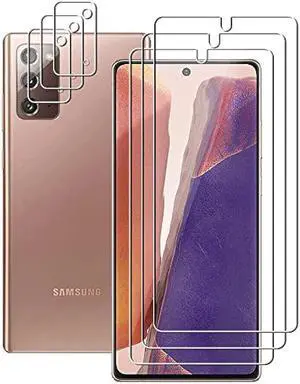 (3+3) For Samsung Galaxy Note 20 5G 4G (3 Pack) Tempered Glass Screen Protector with Camera Lens Protector, Anti Scratch, HD Clear