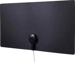 GE Ultra Edge Indoor HD Digital TV Antenna, Long Range Smart TV Antenna, Slim Décor Reversible Black White Design, Supports 4K HD Smart TV VHF UHF, 6ft Coax HDTV Cable, 11264
