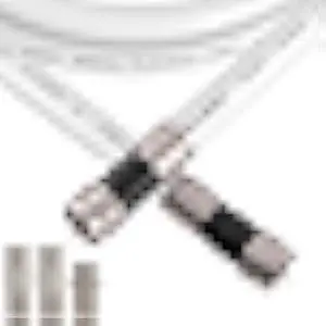 25ft, RG6 White Coaxial Cable with F Pin Connector, F81 Double Female Extension Adapter, Low Loss High Speed Coax Cable Cord Extender for HD TV, Dish,Satellite, Antenna, TV Cable 25'