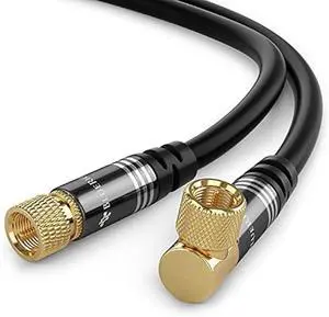 BlueRigger RG6 Digital Coaxial Audio Video Cable (6FT, 90 Angled to Straight Male F Type Connector, Triple Shielded) - HDTV, CATV, DVB-T2/C/S, Cable Modem, Radio, Satellite Receivers BlueRigger RG6 Digital Coaxial Audio Video Cable (6FT, 90 Angled to Straight Male F Type Connector, Triple Shielded) - HDTV, CATV, DVB-T2/C/S, Cable Modem, Radio, Satellite Receivers