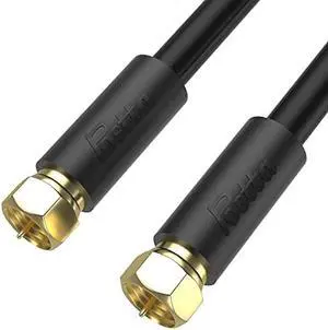 Postta Coaxial Cable(15 Feet) Triple Shielded Digital RG6 Antenna Cable with F-Male Connector Pin-Black