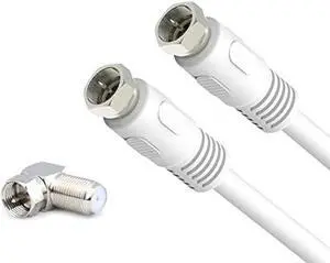 50ft PLENUM RG6 Coaxial Cable - 3Ghz 75 Ohm Commercial Grade With Compression Connectors