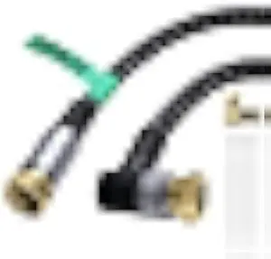 Adoreen Coaxial Cable 15 ft-2 Pack-Right Angle Quad Shielded 90 Degree RG6 Coax Cable Cord, Male F Gold-Plated Nylon-Braided, in-Wall, Digital TV Aerial AV with Angled Male to Female Adapter+15 Ties