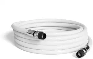 THE CIMPLE CO 25' Feet, White RG6 Coaxial Cable with Rubber booted - Weather Proof Indoor/Outdoor Rated Connectors, F81 / RF, Digital Coax for CATV, Antenna, Internet, Satellite, and More