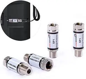 4 Pcs Coaxial Surge Lightning Protector/Surge Suppressor -for Protector Satellite in-Line, Cable Box, Distribution Amplifier - 75 ohm 5-2400Mhz Home Cable TV Lightning Arrestor
