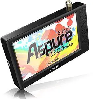 Pocket 5 Inch Portable Digital TVATSC TFT HD Screen Freeview LED Mini TV with USB,TF Card Input.Built-in Recharge Battery Television/Monitor for Outdoor -D5