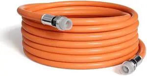 THE CIMPLE CO 75 Feet (22 Meter) - Direct Burial Coaxial Cable 75 Ohm RF RG6 Coax Cable, with Rubber Boots - Outdoor Connectors - Orange - Solid Copper Core - Waterproof and Can Be Buried
