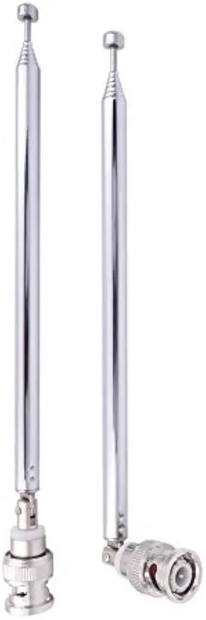 Fancasee 2-Pack BNC Radio Antenna with BNC Male Plug Jack Connector Adapter Telescopic Stainless Steel HF VHF UHF BNC Antenna for Portable Mobile Handheld Radio Scanner Police Scanner Receiver