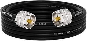 Coaxial Cable Connector 10ft RG58 PL-259 UHF Male To Female Low Loss CB Radio Cable, MOOKEERF PL-259 UHF CB Coax Cable For Ham Radio Antenna Analyzer Dummy Load Swr Meter Cb Antenna