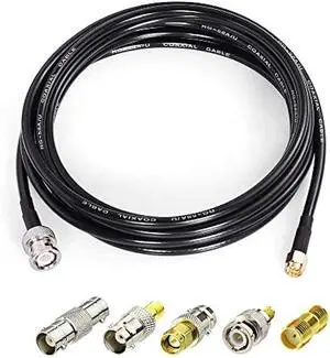 Superbat SMA Male to BNC Male Cable 6.5ft RG58 Coaxial Cable + 5pcs SMA to BNC Adapter Kit for RF Applications/Antennas/Wireless LAN Devices/Wi-Fi Radios External Antenna etc.