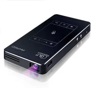 AKASO WT50 Mini Projector with WiFi and Bluetooth, 1080P DLP Portable Movie Projector Home and Outdoor, Built-in Battery & Android System, Cookie Projector for iPhone and Phone
