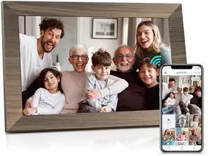 Canupdog WiFi Digital Picture Frame 10.1 Inch, IPS Touch Screen Smart Cloud Digital Photo Frame with 16GB Storage, Wall Mountable, Auto-Rotate, Share Photos from Anywhere Via App