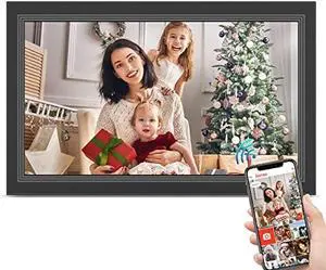FRAMEO Digital Picture Frame- 15.6inch Digital Photo Frame with 1920 * 1080 IPS Touch Screen HD Disply,Built-in 32GB Storage,Wall-Mounted,Digital Frame Share Photos and Videos via Frameo App