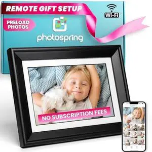 PhotoSpring Classic Subscription Free 10in WiFi Digital Picture Frame | Send Photos by Email, App, or Web | Touchscreen & 32GB Internal Memory | Play Videos up to 5 min PhotoSpring Classic Subscription Free 10in WiFi Digital Picture Frame | Send Photos by Email, App, or Web | Touchscreen & 32GB Internal Memory | Play Videos up to 5 min