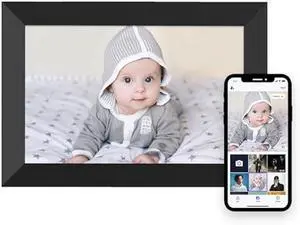 Digital Picture Frame 10.1 Inch WiFi Digital Photo Frame,1280 * 800 HD IPS Touch Screen Smart Cloud Photo Frame, to Share Photos Or Videos Remotely Via APP Email (Black)