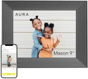 Aura Mason WiFi Digital Picture Frame | Wirecutter's Best Digital Frame for Gifting | Send Photos from Your Phone | Quick, Easy Setup in Aura App | Free Unlimited Storage | Black