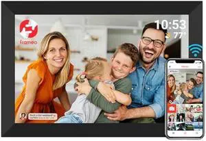 FRAMEO Digital Photo Frame WiFi 32GB 10.1 Inch 1280x800 IPS Touch Screen Digital Picture Frame Easy Setup Share Photo or Video via Frameo APP