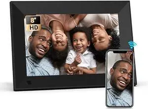 BSIMB 8 Inch Digital Picture Frame Touch Screen, 1280x800 HD WiFi Electronic Photo Frame Album Display 16GB, Share Pictures/Videos via App/USB/SD Easy Setup Gifts for Mom, Auto-Rotate, Solid Black