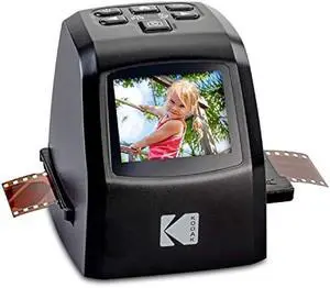 KODAK Mini Digital Film & Slide Scanner  Converts 35mm, 126, 110, Super 8 & 8mm Film to 22MP JPEG Images  Includes 2.4 LCD Screen & Easy-Load Adapters