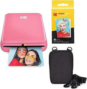 KODAK Step Instant Color Photo Printer with Bluetooth/NFC, Zink Technology & KODAK App for iOS & Android (Pink) Go Bundle, 2x3 KODAK Step Instant Color Photo Printer with Bluetooth/NFC, Zink Technology & KODAK App for iOS & Android (Pink) Go Bundle, 2x3