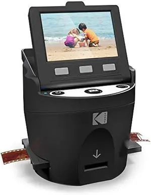 Kodak SCANZA Digital Film & Slide Scanner  Converts 35mm, 126, 110, Super 8 & 8mm Film to JPEG with 3.5 LCD, Easy-Load Inserts & Adapters