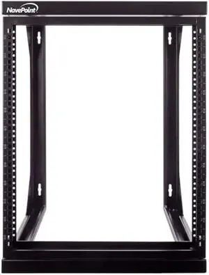 NavePoint 12U Open Frame Server Rack for 19 IT Network Equipment & A/V Devices, Free Standing or Wall Mount Rack with 180 Degrees Gate Swing, Black