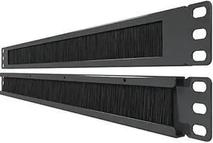 1U Brush Panel (2 Pack) 19 inch Rackmount Strip Cable Management Spacer for Network Server Rack Cabinet Enclosure - High Density Filler (Increased Airflow - Decreased Dust Accumulation) Tupavco TP1710