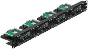 UCTRONICS 19 1U Rack Mount for Raspberry Pi with SSD Mounting Brackets, Thumbscrews Front Removable Bracket Supports Up to 4 Raspberry Pi 5, 3B/3B+, 4B and 4 SSDs, Option SD Card Adapter
