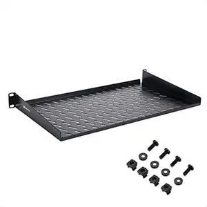 Cable Matters 1U Server Rack Shelf for 19 Frame & Cabinet, 10 Depth with 55lbs Weight Capacity (Rack Mount Shelf) in Black