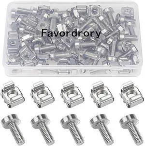 30 Pack M6 x 20mm Rack Mount Cage Nuts, Screws and Washers for Rack Mount Server Cabinet, Rack Mount Server Shelves, Routers (Silver)