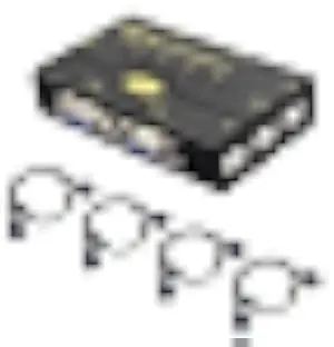 4 Port VGA KVM Switch with USB Hub and Audio Support Wireless Keyboard Mouse Connection and Push Button Switching Function
