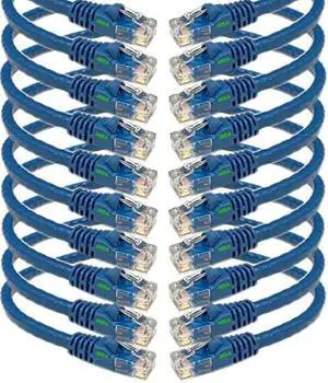 iMBAPrice 25'Cat5e Network Ethernet Patch Cable, 10 Pack, Blue (IMBA-CAT5-25BL-10PK)