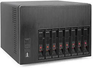K7 8 Bay NAS Case, Computer Enclosures Compatible Micro-ATX Mini-ITX Motherboard, 3 x Fans, 8 x 2.5/3.5 Tray, Network Attached Storage Server for Home(Diskless)
