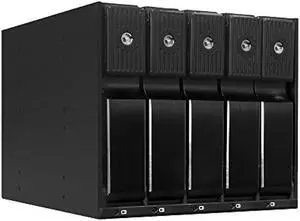 Kingwin Hard Drive Enclosure for Computer PC Case Internal 5 Bay Hot Swap for 3.5 HDD SSD, SATA Backplane Aluminum Trayless Mobile Rack, Support SATA I/II/III & SAS I/II 6 Gbps Performance