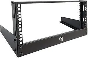 RIVECO 4U Network Rack Desktop 19 Inch 2 Post Open Frame Shelf with Reinforced Beam, Free Standing Tabletop Racks for IT Server Sound AV Equipment