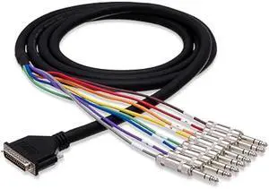 Hosa DTP803 Balanced Snake DB25 to 1/4 TRS - (9.75 Feet) (Black)
