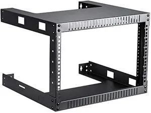 Kenuco Black 6U Wall Mount Open Frame Steel Network Equipment Rack 17.75 Inch Deep - Black - 6U Deep - W19'' x D17.75'' x H14'' (REG-6U)