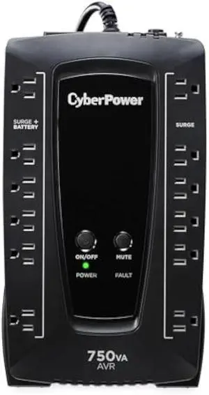 CyberPower AVRG750U AVR UPS System, 750VA/450W, 12 Outlets, Compact