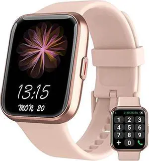RERE ASW2 Smart Watch (Answer/Make Call), Alexa Built-in, 1.69 Fitness Tracker with 60 Sports Mode, Heart Rate, Blood Oxygen, Sleep Monitor, Fit for Android and iPhone, IP68 Waterproof, Pink