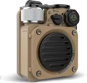 Muzen Portable Bluetooth Speaker, Wild Mini Rugged Travel Outdoor Speaker, Wireless Waterproof IPX5 with Flashlight, Stereo Sound, Metal Wild Look, for Adventure, Camping, Hiking