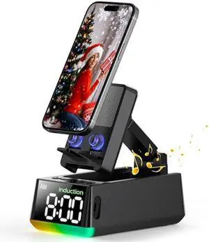 Stocking Stuffers for Men Women Teen:White Elephant Gifts for Adults Induction Speaker Bluetooth with HD Sound,Kitchen Gadgets Anniversary Birthday Gift Ideas for Dad Mom Husband Wife(Black)