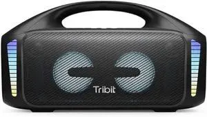 Tribit StormBox Blast Portable Speaker: 90W Loud Stereo Sound with XBass, IPX7 Waterproof Bluetooth Speaker with LED Light, Bluetooth 5.3&TWS, Custom EQ, 30H Playtime for Outdoor