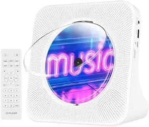 CD Player Portable with Built in HiFi Speakers, Support Bluetooth/AUX Jack/USB Input/Timer/FM Radio Kids CD Players for Home, Travel, Office