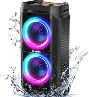 W-KING 240W Bluetooth Speaker,Loud Boombox with Deep Bass Subwoofers, IPX6 Waterproof, Party Portable Speaker, Speakers Bluetooth Wireless, RGB Lights, 24H, Mic&Guitar Input, Echo, EQ,AUX for Outdoor W-KING 240W Bluetooth Speaker,Loud Boombox with Deep Bass Subwoofers, IPX6 Waterproof, Party Portable Speaker, Speakers Bluetooth Wireless, RGB Lights, 24H, Mic&Guitar Input, Echo, EQ,AUX for Outdoor