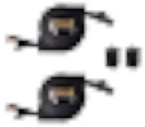 REXUS 2-Pack Retractable Cat 7 Flat Ethernet Network Cable 4.9 FT (1.5 M) with 2 RJ45 Coupler, High-Class 10 Gigabit LAN Wires Internet Patch Cable with RJ45 Gold Plated Connector (C7R15x2CP)